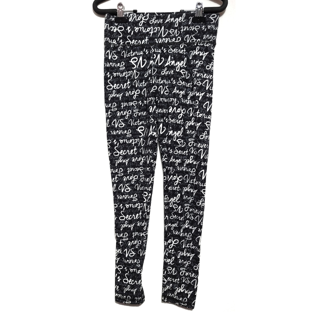 victoria secret leggings black graphic printblack